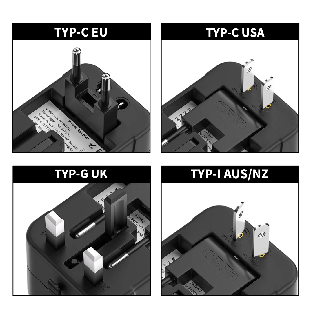 Multifunktionaler Universal - Reiseadapter für einfaches Reisen