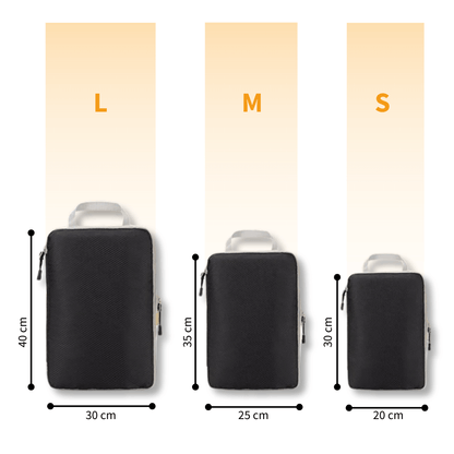 Platzsparendes 3-teiliges Kompressionstaschen Set für mehr Stauraum