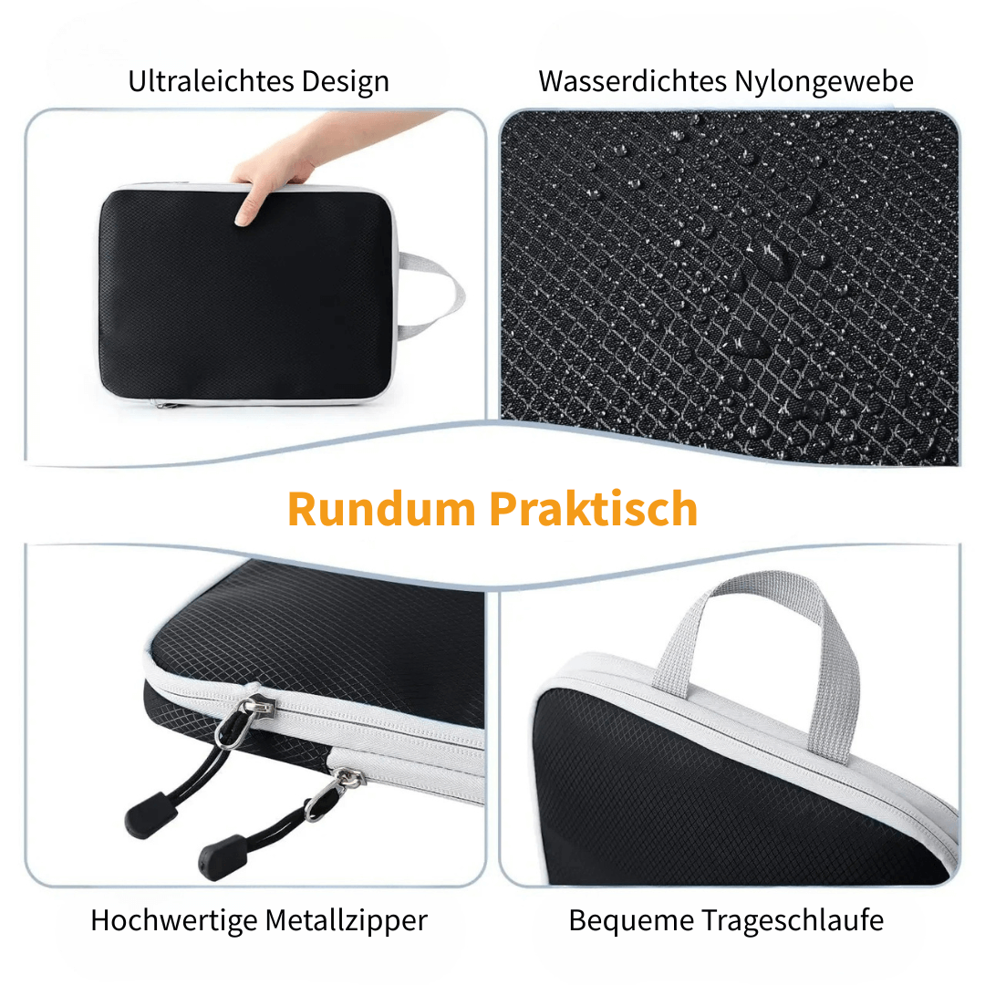 Platzsparendes 3-teiliges Kompressionstaschen Set für mehr Stauraum