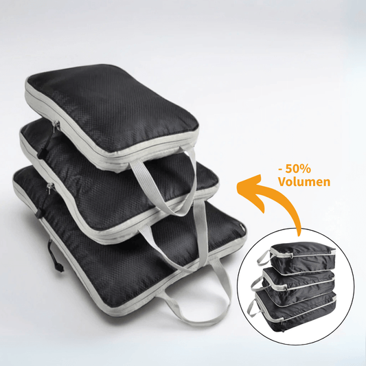 Platzsparendes 3-teiliges Kompressionstaschen Set für mehr Stauraum